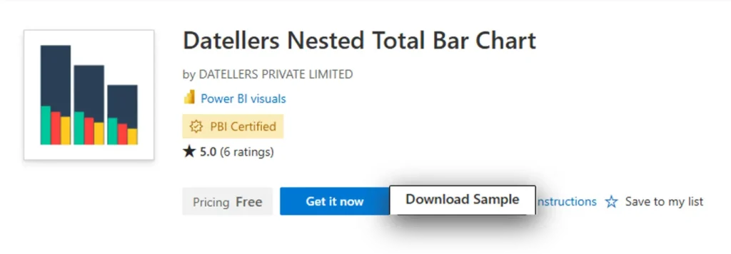 Downloading a sample Power BI report demonstrating the custom visual