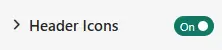 Datellers Brush Slicer Header Icons toggle enabled in Power BI formatting pane